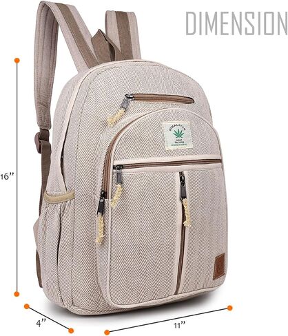 Natural Handmade Large Multi Pocket Hemp Nepal Backpack in Saudi Arabia