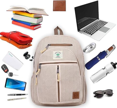 Natural Handmade Large Multi Pocket Hemp Nepal Backpack in Saudi Arabia