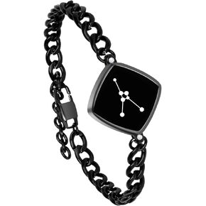 Long Distance Touch Bracelets Jewelry, Remote Smart Love Bracelet,Send SOS SMS Relationship Bracelets constellations for Couples Lovers Family Friends Valentine's Day Gifts Black/Silver