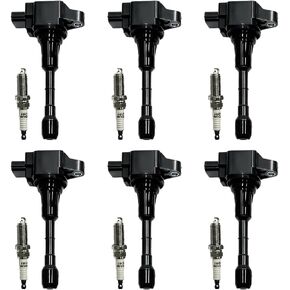 حزمة Coil Ignition UF648 و 5787 شمعات Iridium تتوافق مع Dodge Avenger Challenger Durango Journey ، Chrysler 200 300 ، Jeep Cherokee Wrangler ، Ram Promaster ، Volkswagen Routan 3.6l