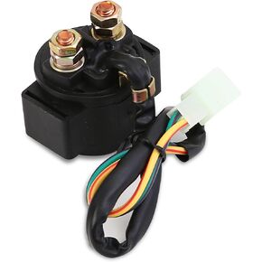 1 PC Motorcycle 12V Relay, Folding Uniform Structure Stable 4-Stroke CY6 Engine Starter Motor Relay, Modified Replacement Repair Parts, for Motorcycles, Dirt Bikes, Karts, Scooters (Black)