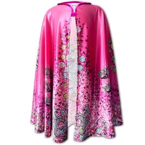 Liontouch - Crystal Princess Cape for Girls | Age 3-8 Years - One Size Fits All | Royal Cloak in Pink & Silver | Pretend Play Accessory for Dress Up, Costumes & Fancy Dresses for Kids