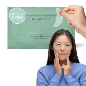 Dermaclara Siliconefusion Eyes and Mouth Patches - Reusable, Hypoallergenic, Dermatologist Tested, Medical Grade Silicone Patches for Fine Lines, Wrinkles, and Scars - Natural & Cruelty-Free - 4 ct.