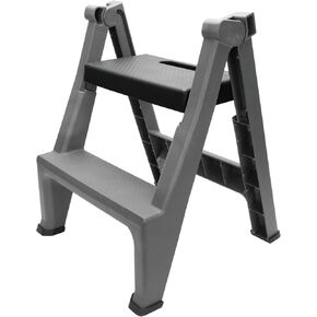 Performance Tool W85040 Heavy Duty 2-Step Folding Ladder, 300lb Weight Capacity, Slip-Resistant Tread and Compact Foldable Design for Easy Storage