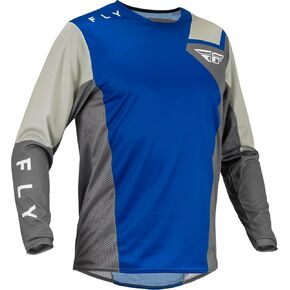 Fly Racing 2023 Adult Kinetic Jet Jersey (Blue/Grey/White, Small)