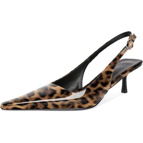Soireelady Womens Pointed Toe Slingback Heels Kitten Low Heel Pumps Party Dress Shoes 2 Inch