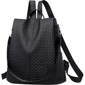 Wesoke Small Women's Backpack, Anti Theft Fashion Waterproof PU Leather Travel Backpack for Ladies, Lightweight Daily Shoulder Bag Handbag, Black
