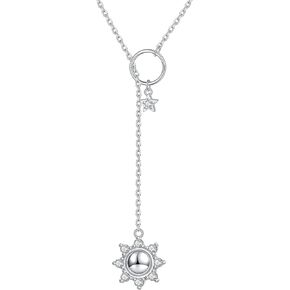 S925 Sterling Silver Y Necklace for Women butterfly/infinity Cross Necklace Lariat Necklace Drop Necklaces Y Necklace Jewelry for Women