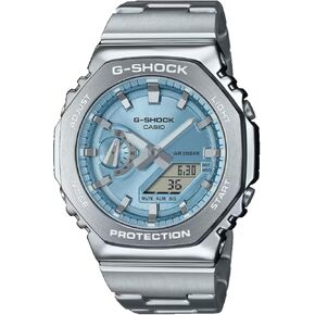 Casio G-Shock Octagonal Light Blue Stainless Steel Watch GM2110D-2A