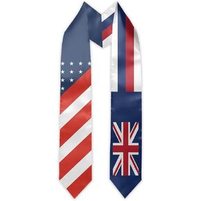 Hawaii Flag and USA Country Flag Graduation Stole Graduation Sash Scarf Graduation Gift for International Student Abroad Adult Unisex