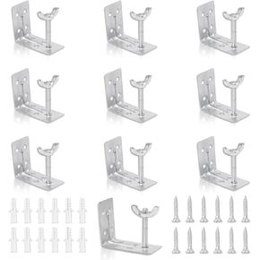 10 PCS Roman Shade Wall L Bracket with Wingnut, Cellular Shade Mounting Brackets, Blind Brackets for Woven Wood, Inside, Ceiling, Fold Shade (Silver)