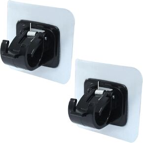 2 PCS قوس قضبان الستار ذاتي لاصقة ، 2.36 "× 2.36" لا حفر الستار قضيب الحامل شماعات الجدار اللصق الذاتي (أسود)