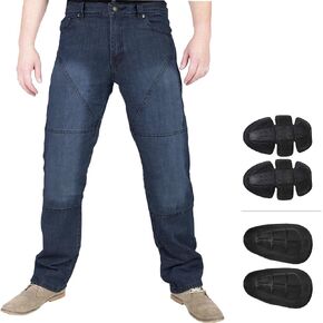 Juicy Trendz Motorcycle Jeans for Men - Motorcycle Riding Pants with Armor, Breathable Fabric for Comfort, Blue