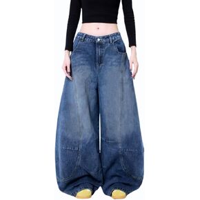 Baggy Jeans for Women Men Wide Leg Barrel Jeans Low Rise Loose Denim Pants Casual Sweatpants Scene Clothes