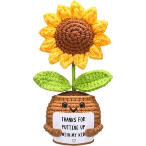 Chunful Daycare Teachers Appreciation Gifts, Positive Doll Crochet with Card Thanks for Putting up with My Kid Daycare Teacher Birthday Graduation Thank You Gifts