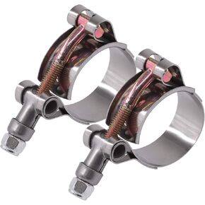 Glarks 2pcs 32-37mm من الفولاذ المقاوم للصدأ t-bolt المشابك توربو انخفاض خرطوم الخلط الناعم المبرد