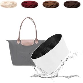 Organizer Insert for Longchamp, Lightweight Purse Insert Compatible with Le Pliage Mini, Waterproof Dupontpaper Surface and Silky Satin Lining (Mini, Black)