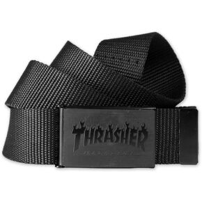 Thrasher Flame Bottle Belt Belt Tape ، والبالغين للجنسين ، والأسود ، وحجم واحد
