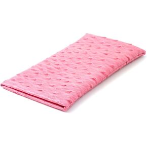 Squeeze Top Large Soft Eyeglass Case Ostrich Syn.Leather Design Pink 6.9"x 3.75"