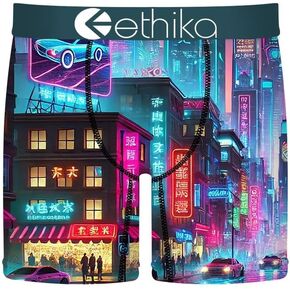 Ethika Mens MID Boxer Brief | Neon City