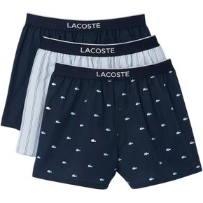 Lacoste Men's 100 ٪ Cotton Mini Mini Boxers ، 3 حزم