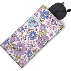 Sunglass Eyeglass Glasses Case Leather With Rose-Gold D Ring, Leather Soft Glasses Case