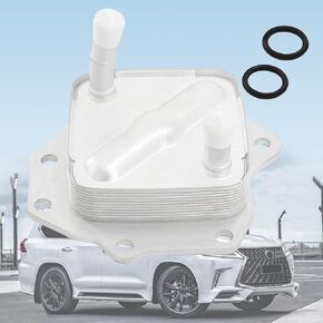 Oil Cooler Compatible with Toyota Land Cruiser 2008-2021, Toyota Sequoia 2008-2022, Toyota Tundra 2007-2021, Lexus LX570 2008-2021 Replace 15710-38021 15710-0S010