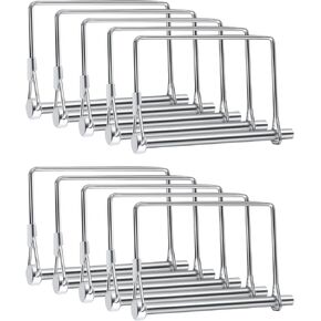 SPEEDWOX 10 PCS Trailer Coupler Pin 1/4-Inch Diameter 4-Inch Long Shaft Locking Pin Set Trailer Hitch Locking Pins Square Towing Hitch Pins Silver for Farm Lawn Hitches and Garden