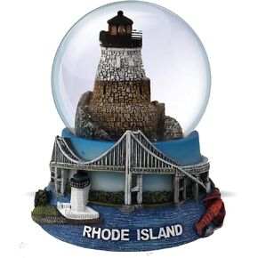 Rhode Island 3D Snow Globe Water Globe Souvenir Ornament for Home car Gift for Women Kids Girls Mon Granddaughter 3 ½" T