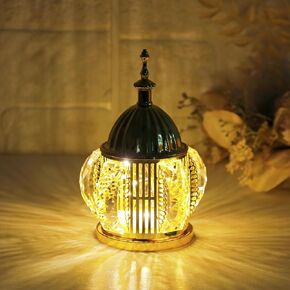 LED Candle Lantern Candle lamp Decorative with Crystal for Ramadan Christmas Wedding Table Centerpiece Indian Diwali Decor,Indoor and Outdoor Tabletop for Home Porch Patio（11.82inch）