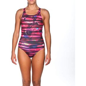 Arena Women's Maxlife Shirley Athletic Sway Strap Racer Back One One Swimsuit-Grape Violet-26