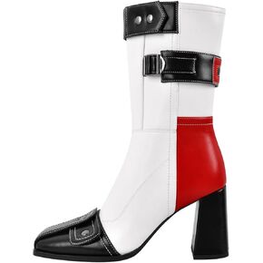 راكسر نسائي bootie chunky keel mid العجل الجوارب أحذية الدراجات النارية الأحذية القصيرة سحب على الجانب السحاب bootie bootie