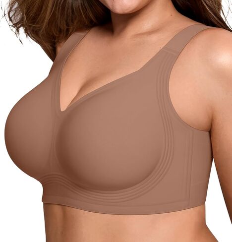Bras for Women Supportive Wireless Push Up Bra Full Coverage No Underwear Seamless Plus Size for Older Women in Saudi Arabia