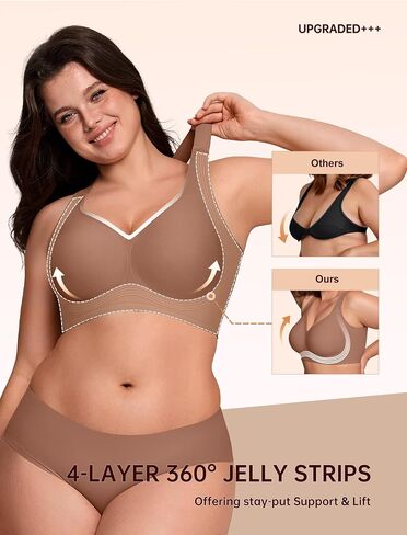 Bras for Women Supportive Wireless Push Up Bra Full Coverage No Underwear Seamless Plus Size for Older Women in Saudi Arabia