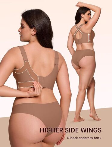 Bras for Women Supportive Wireless Push Up Bra Full Coverage No Underwear Seamless Plus Size for Older Women in Saudi Arabia