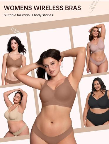 Bras for Women Supportive Wireless Push Up Bra Full Coverage No Underwear Seamless Plus Size for Older Women in Saudi Arabia