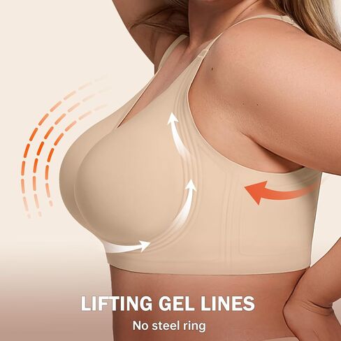 Bras for Women Supportive Wireless Push Up Bra Full Coverage No Underwear Seamless Plus Size for Older Women in Saudi Arabia