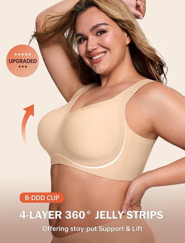 Bras for Women Supportive Wireless Push Up Bra Full Coverage No Underwear Seamless Plus Size for Older Women in Saudi Arabia
