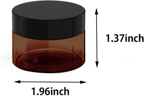 8 oz Amber Plastic Cosmetic Jars Leak Proof Container with Black Lid for Cream, Lotion, Powder, ointment, Beauty Products etc, 6 Pcs. in Kuwait