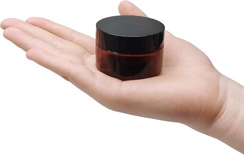 8 oz Amber Plastic Cosmetic Jars Leak Proof Container with Black Lid for Cream, Lotion, Powder, ointment, Beauty Products etc, 6 Pcs. in Kuwait