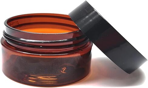 8 oz Amber Plastic Cosmetic Jars Leak Proof Container with Black Lid for Cream, Lotion, Powder, ointment, Beauty Products etc, 6 Pcs. in Kuwait