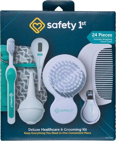 Safety 1st Deluxe Baby Healthcare and Grooming Kit, Arctic Blue, Newborn Baby Essentials, One Size, 25 Pieces in Kuwait