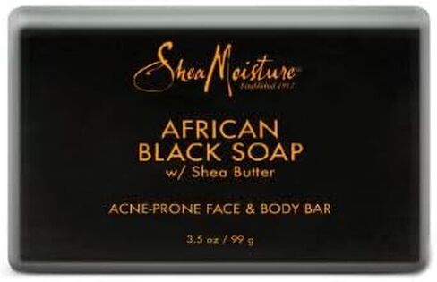 قالب الوجه والجسم من شيا مويستشر للبشرة الدهنية والمعرضة للعيوب، صابون أسود أفريقي خالٍ من البارابين، منظف للوجه، 3.5 أونصة (عبوة من 4 قطع) in Kuwait