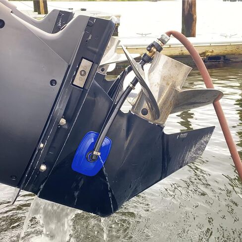 Seaworks Dual Feed Muff Style Boat Motor Flusher | Use for Antifreeze Winterization or Common Water Flush | 5/8 Inch Standard Garden Hose Connection (Black) in Kuwait