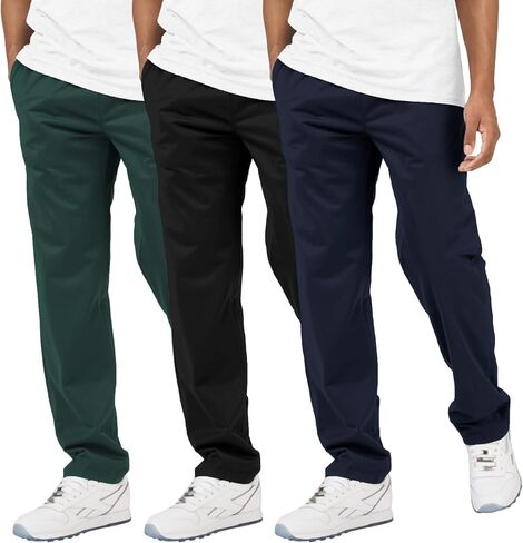 Ultra Performance 3 Pack Mens Athletic Open Bottom Sweatpants Active Track Pants Casual Tricot Wide Leg Sweat Pants for Men in Kuwait