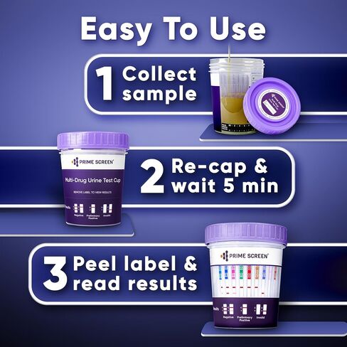 Prime Screen-12 Panel Multi Drug Urine Test Compact Cup (AMP,BAR,BUP,BZO,COC,mAMP/MET,MDMA,MOP/OPI,MTD,OXY,PCP,THC) C-Cup-[1 Pack] in Saudi Arabia
