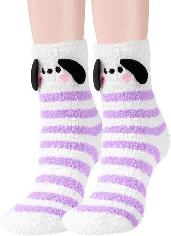 Benefeet Sox Cute Fuzzy Socks for Women Girls Funny 3D Dog Fluffy Socks Soft Cozy Animal Fleece Socks Warm Slipper Socks in Saudi Arabia