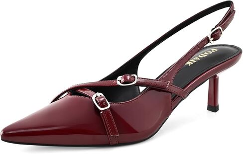 كعب هريرة للنساء المدببة مضخات إصبع القدم منخفضة الكعب مشبك الكعب الكعب الكعب in Kuwait