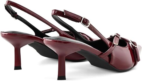 كعب هريرة للنساء المدببة مضخات إصبع القدم منخفضة الكعب مشبك الكعب الكعب الكعب in Kuwait