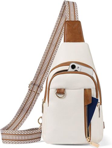 GAEKEAO Sling Bag for Women Crossbody Bags Fanny Pack Vegan Leather Chest Bag Travel Shoulder Belt Purse Backpack Gifts in Kuwait